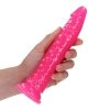 Dildo świecące w ciemności na przyssawce różowy 18 cm